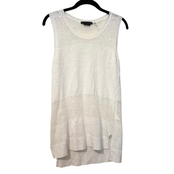 Alice + Olivia White 100% Linen Base Knit Tank Top Blouse Size XS - Picture 1 of 5